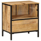 Mueble de baño madera maciza de mango y hierro 55x35x60 cm