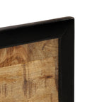 Espejo con estantes madera maciza de mango y vidrio 80x8x55 cm