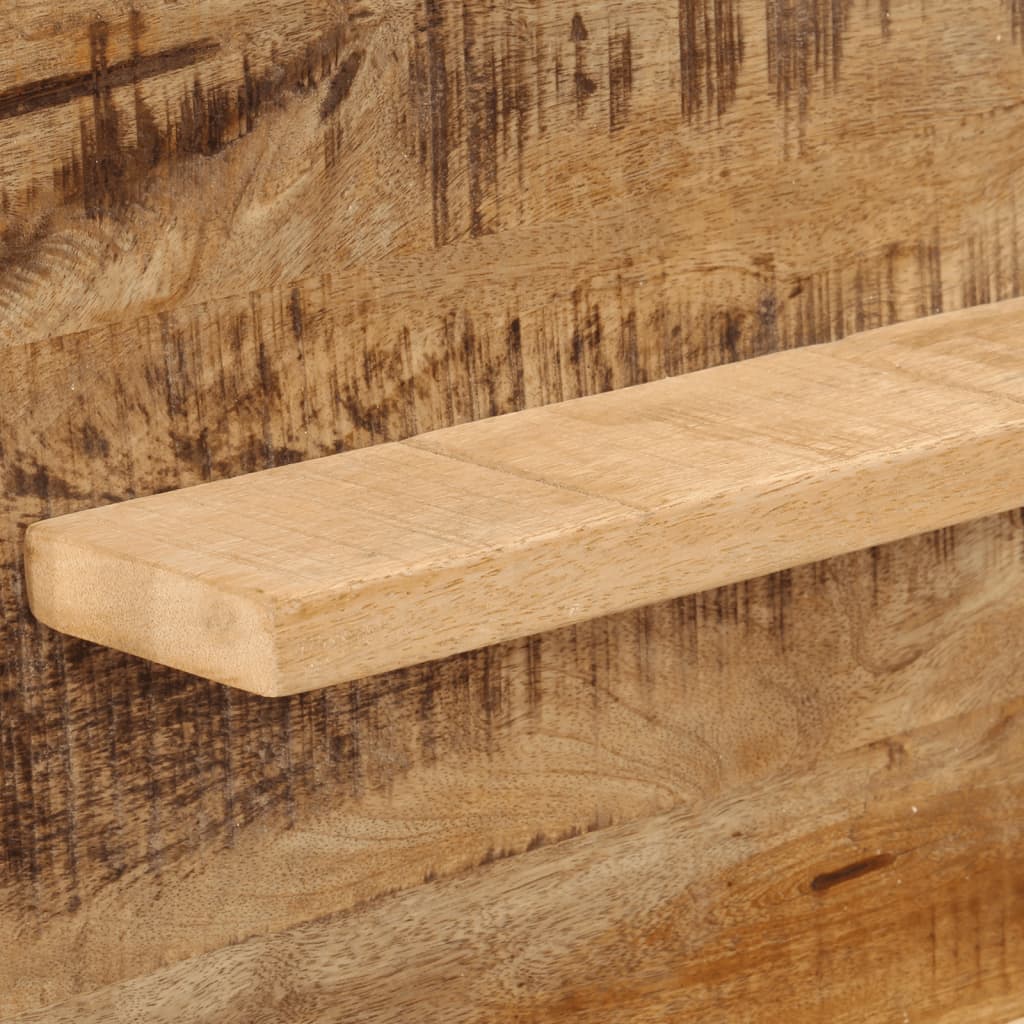 Espejo con estantes madera maciza de mango y vidrio 80x8x55 cm
