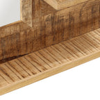 Espejo con estantes madera maciza de mango y vidrio 80x8x55 cm