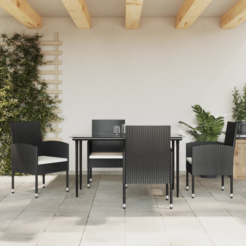 Juego comedor de jardín 3 piezas ratán sintético gris