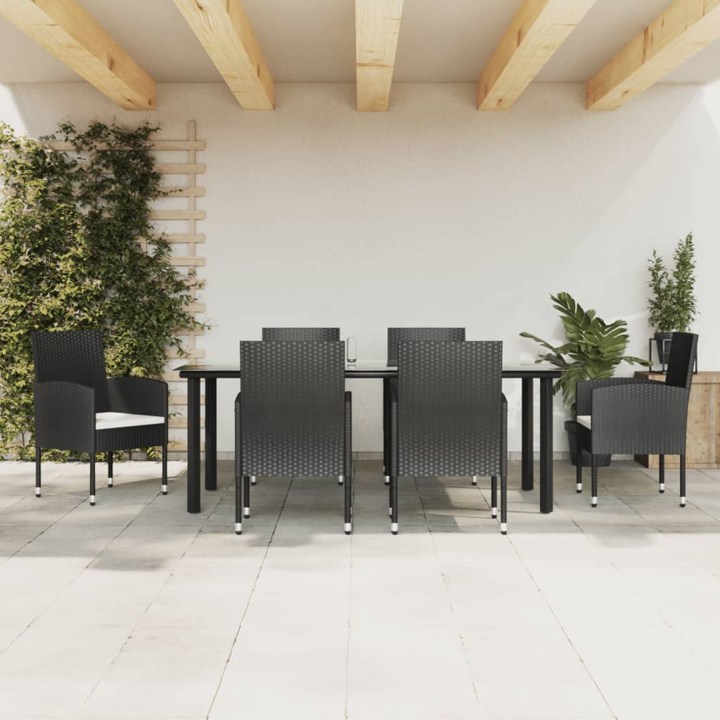 Juego comedor de jardín 3 piezas ratán sintético gris