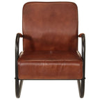 Sillón de cuero auténtico marrón