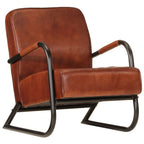 Sillón de cuero auténtico marrón