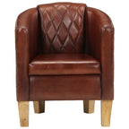 Sillón butaca de cuero auténtico marrón