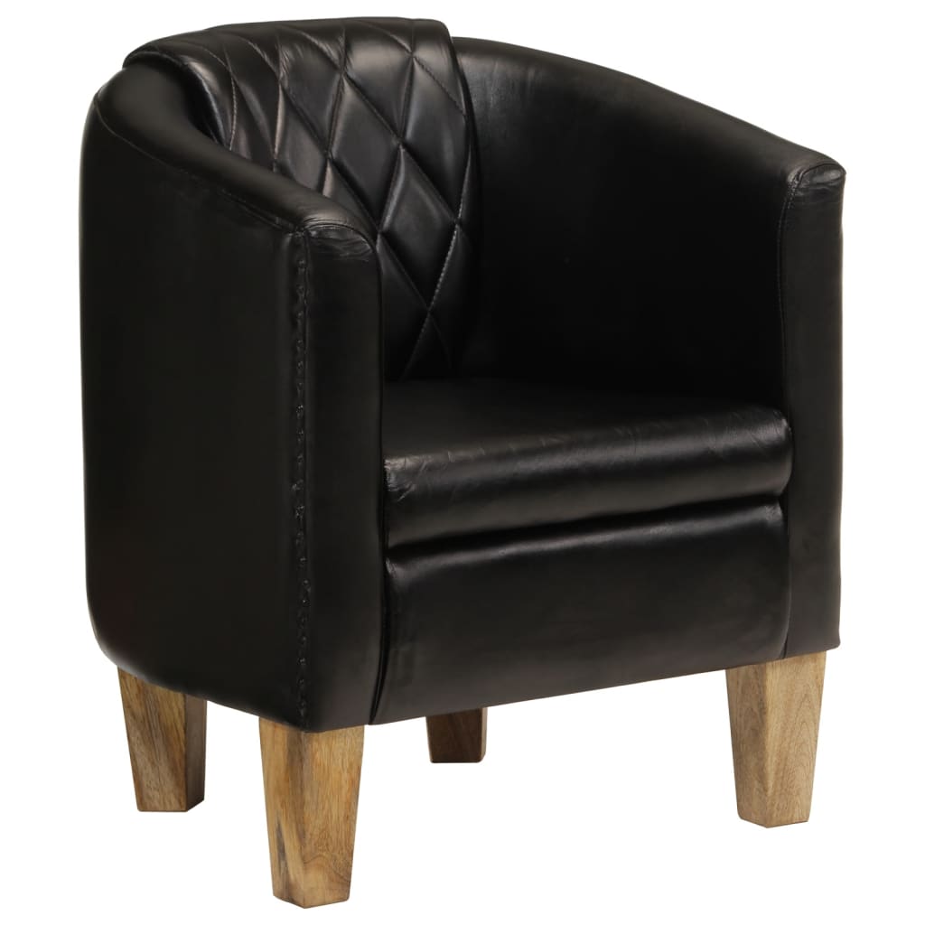 Sillón butaca de cuero auténtico marrón