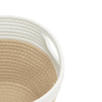 Cestas de almacenaje 2 uds algodón beige y blanco Ø24x18 cm