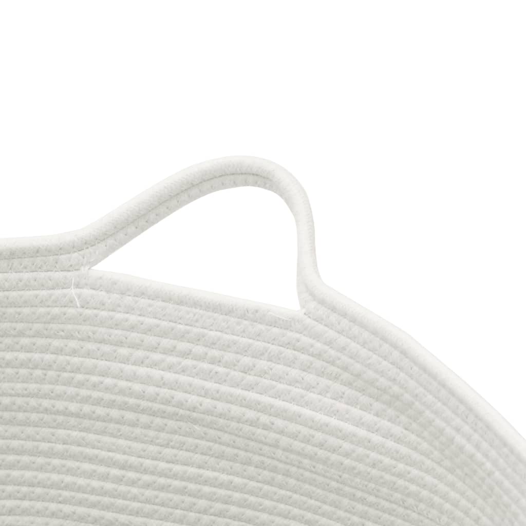 Cesta para ropa sucia algodón beige y blanco Ø55x36 cm