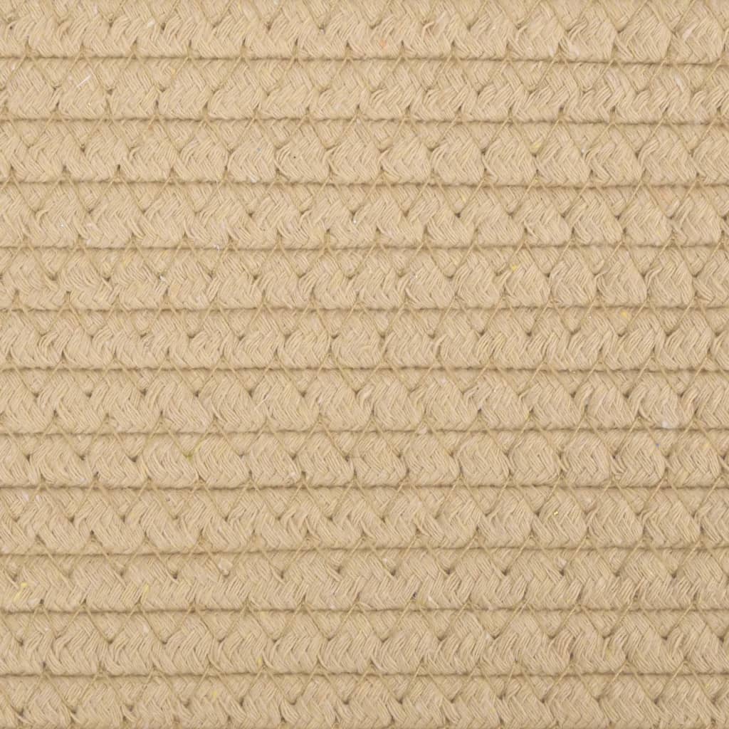 Cesta para ropa sucia algodón beige y blanco Ø55x36 cm