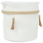 Cesta de almacenaje algodón blanco Ø38x36 cm