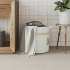 Cesta de almacenaje algodón blanco Ø38x36 cm