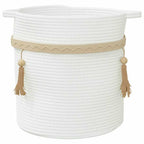 Cesta de almacenaje algodón blanco Ø38x36 cm