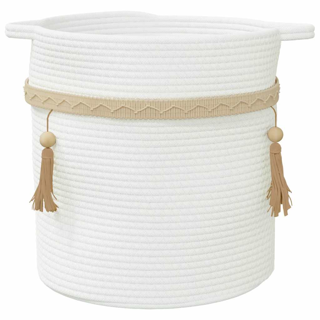 Cesta de almacenaje algodón blanco Ø38x36 cm