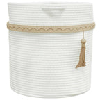 Cesta de almacenaje algodón blanco Ø38x36 cm