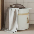 Cesta de almacenaje algodón blanco Ø38x36 cm
