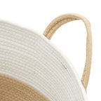 Cesta de almacenaje algodón beige y blanco Ø38x46 cm