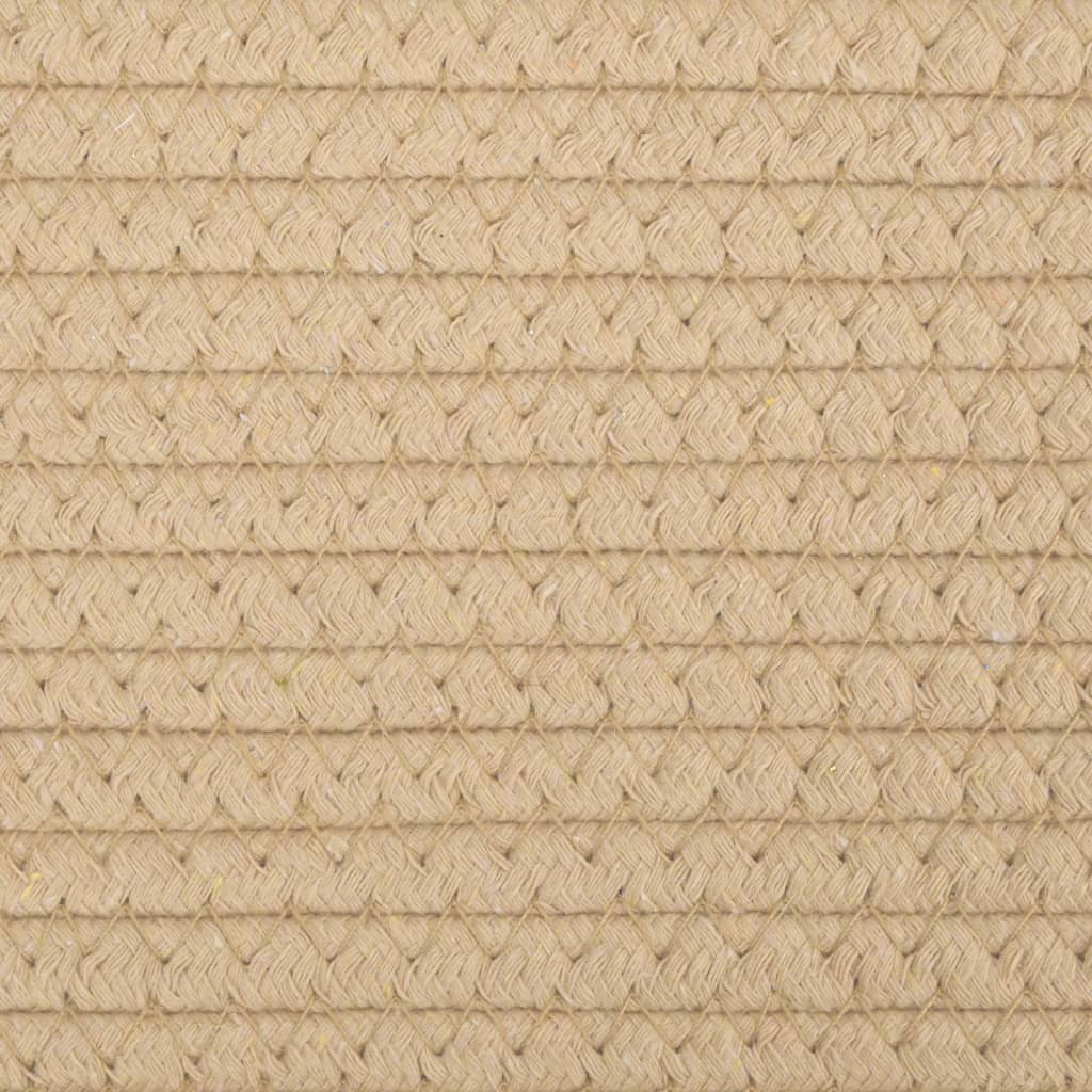 Cesta de almacenaje algodón beige y blanco Ø38x46 cm