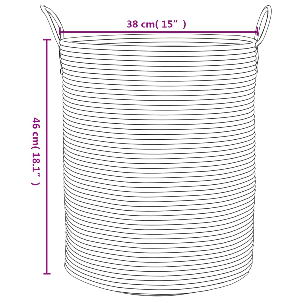 Cesta de almacenaje algodón beige y blanco Ø38x46 cm