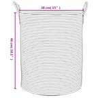 Cesta de almacenaje algodón beige y blanco Ø38x46 cm