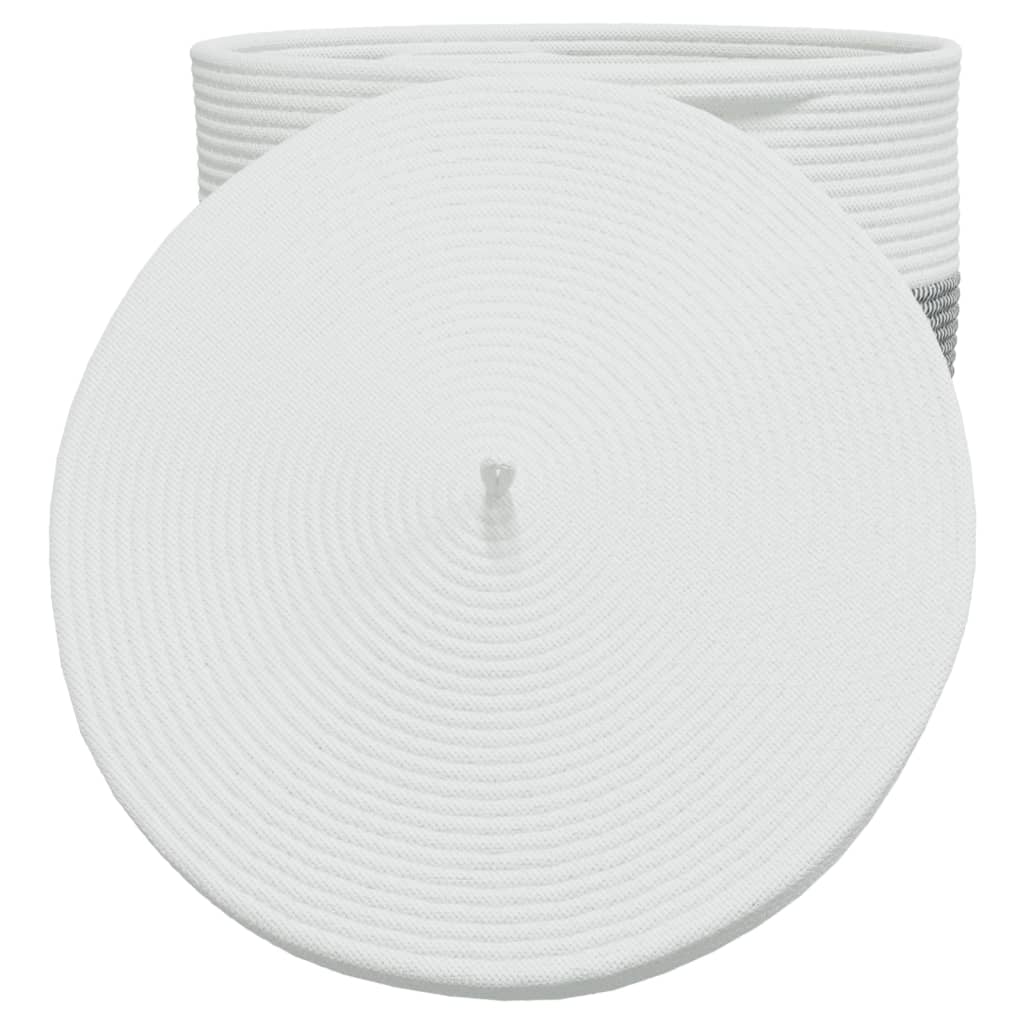 Cesta de almacenaje con tapa algodón blanco y negro Ø40x35 cm