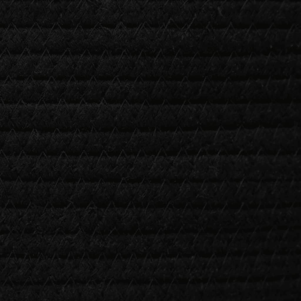 Cesta de almacenaje con tapa algodón blanco y negro Ø40x35 cm