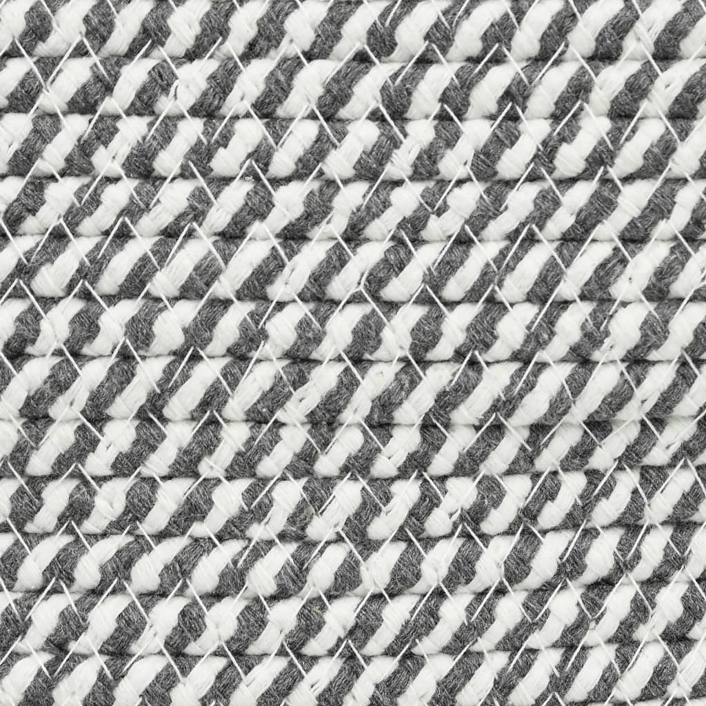 Cesta de almacenaje con tapa algodón blanco y negro Ø40x35 cm