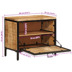 Zapatero de madera maciza de mango rugosa 60x35x53 cm