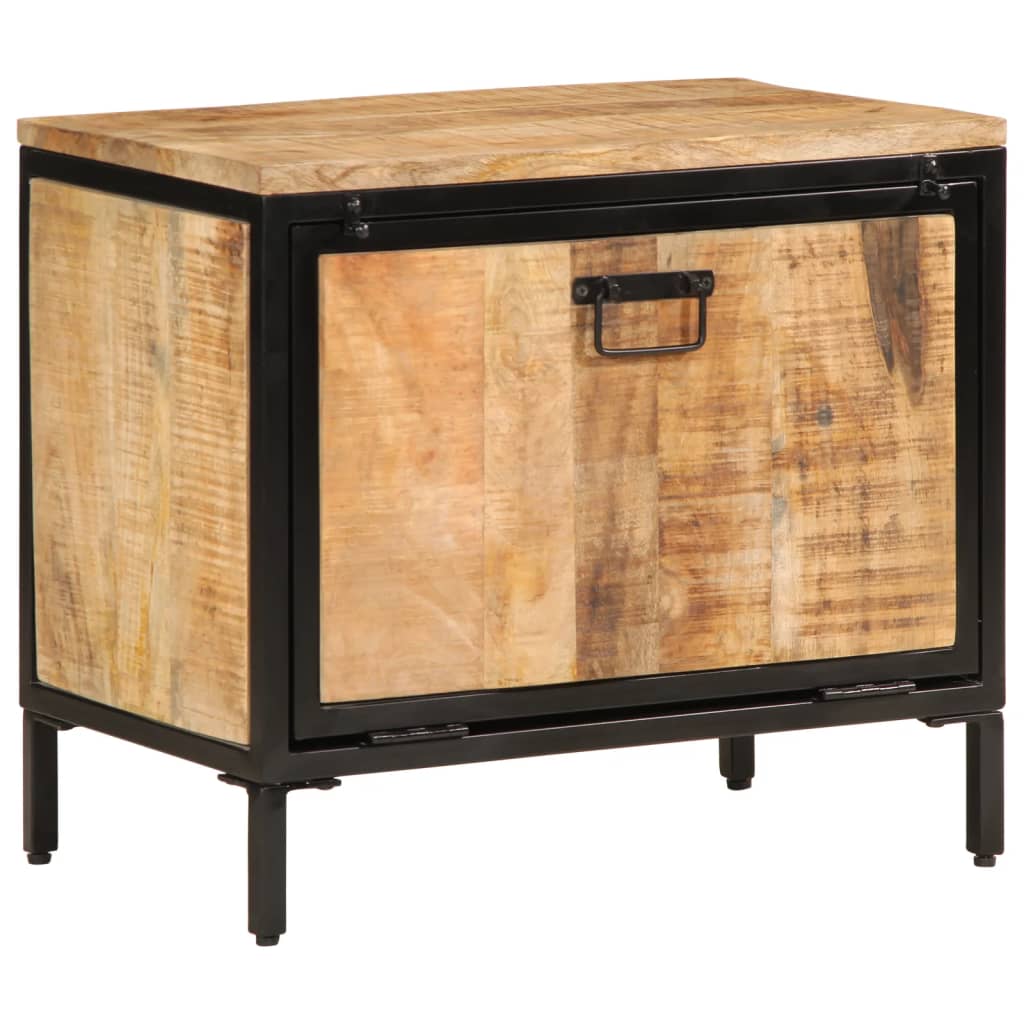 Zapatero de madera maciza de mango rugosa 60x35x53 cm