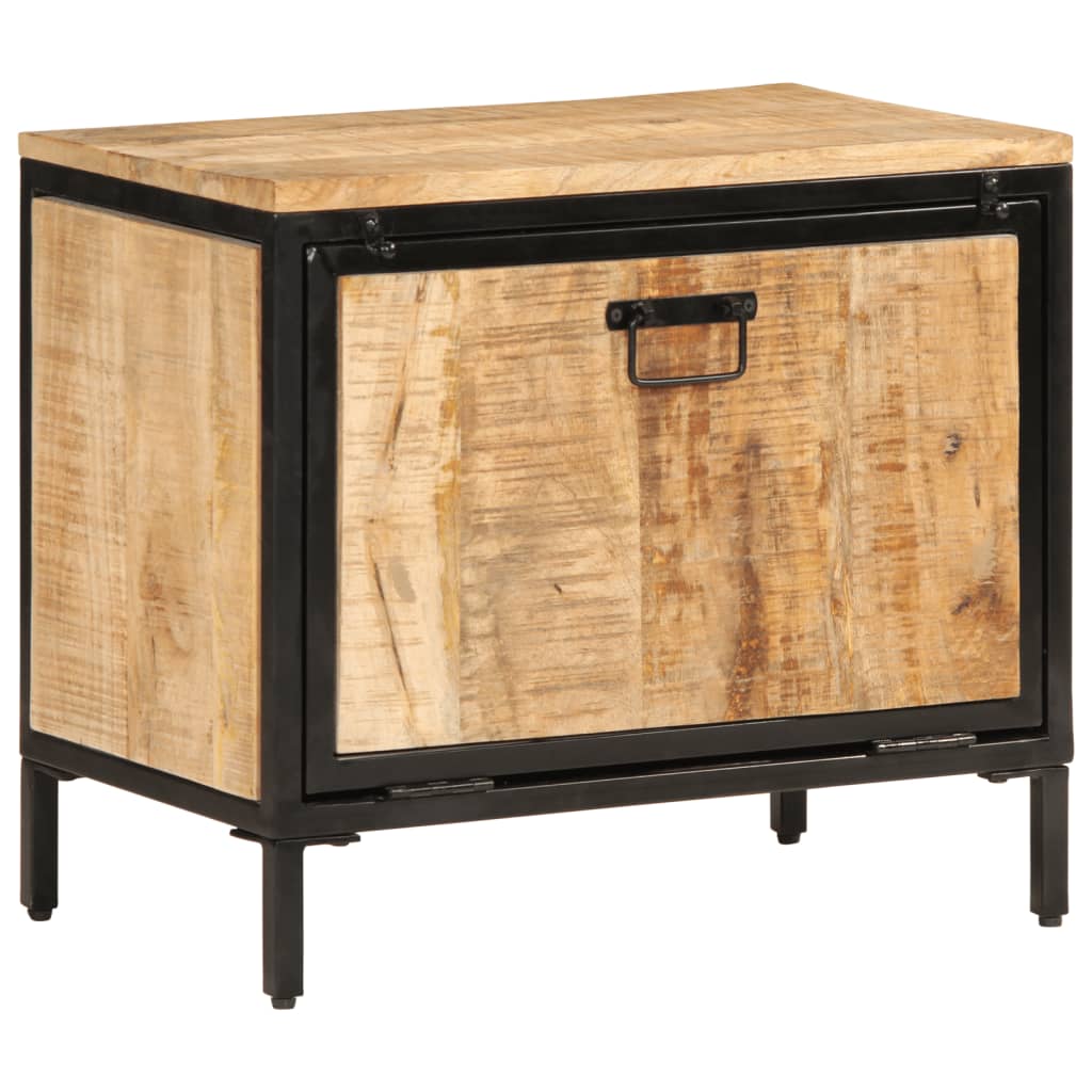 Zapatero de madera maciza de mango rugosa 60x35x53 cm