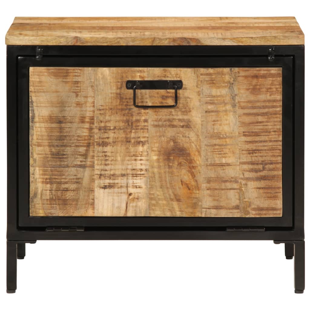 Zapatero de madera maciza de mango rugosa 60x35x53 cm
