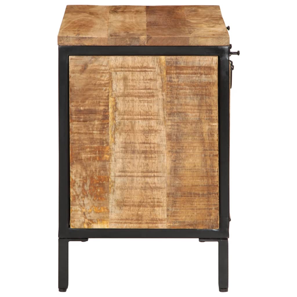 Zapatero de madera maciza de mango rugosa 60x35x53 cm