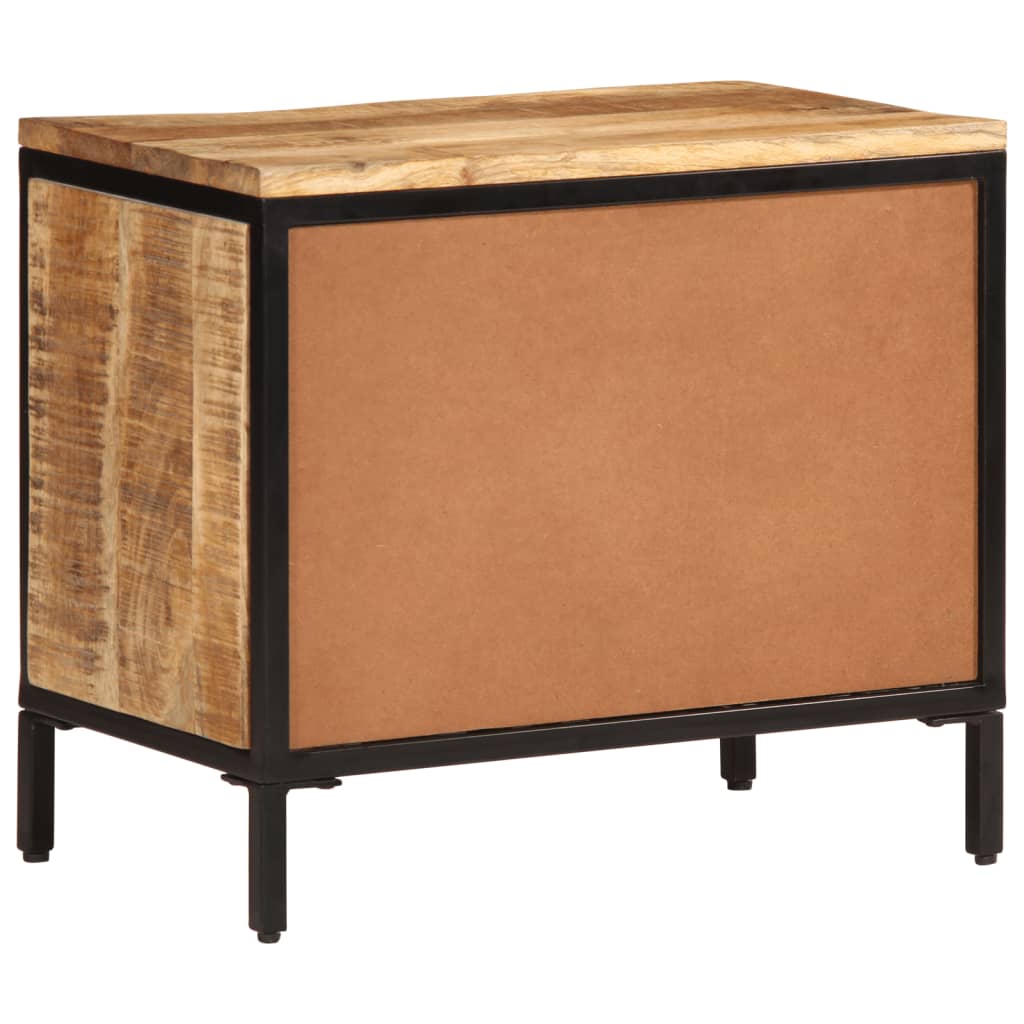 Zapatero de madera maciza de mango rugosa 60x35x53 cm