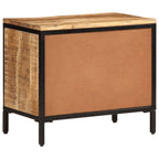 Zapatero de madera maciza de mango rugosa 60x35x53 cm