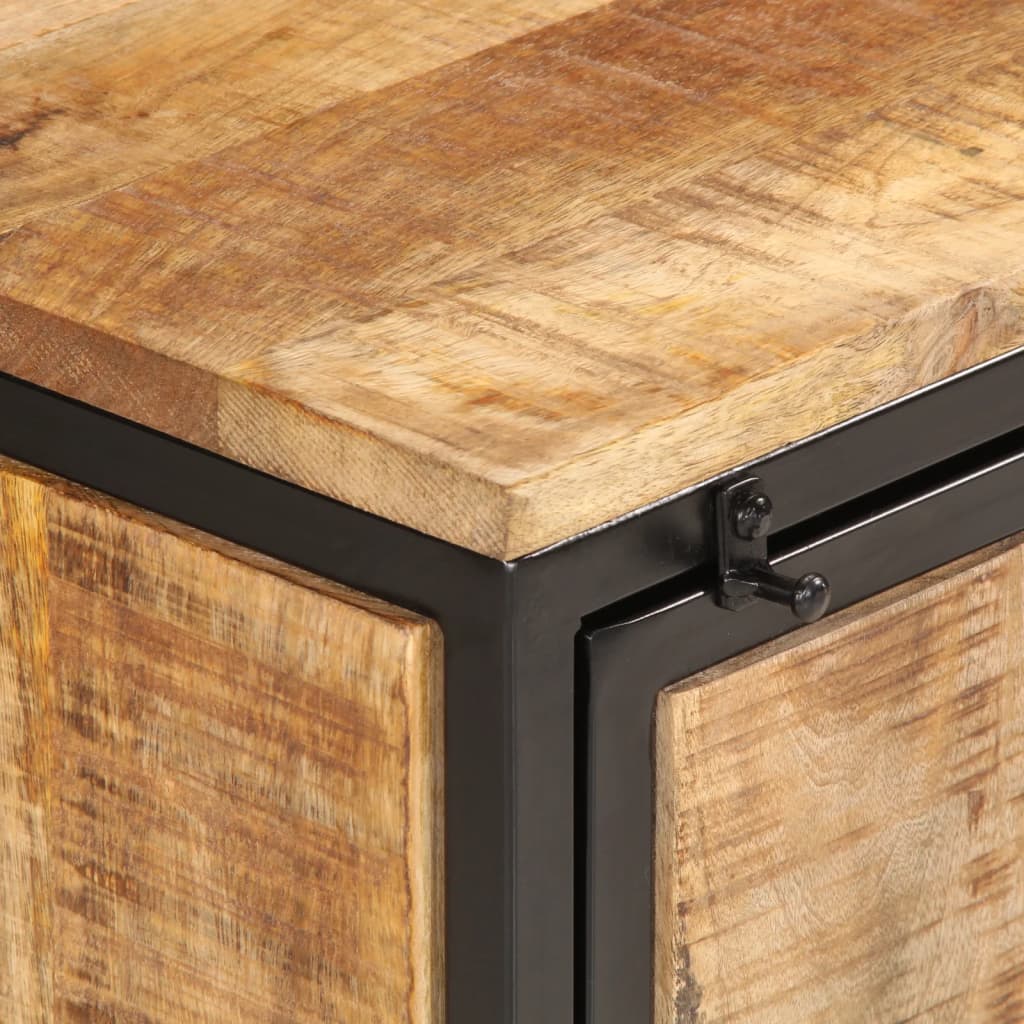 Zapatero de madera maciza de mango rugosa 60x35x53 cm