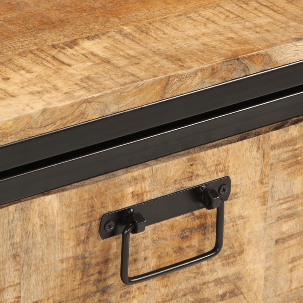 Zapatero de madera maciza de mango rugosa 60x35x53 cm
