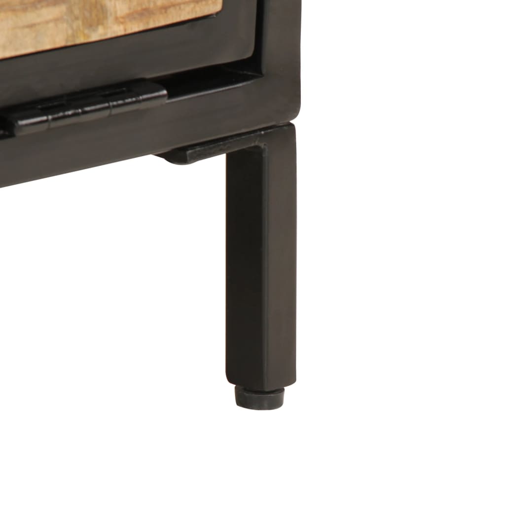 Zapatero de madera maciza de mango rugosa 60x35x53 cm