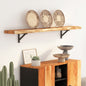 Estante pared rectangular madera acacia borde vivo 100x20x2,5cm