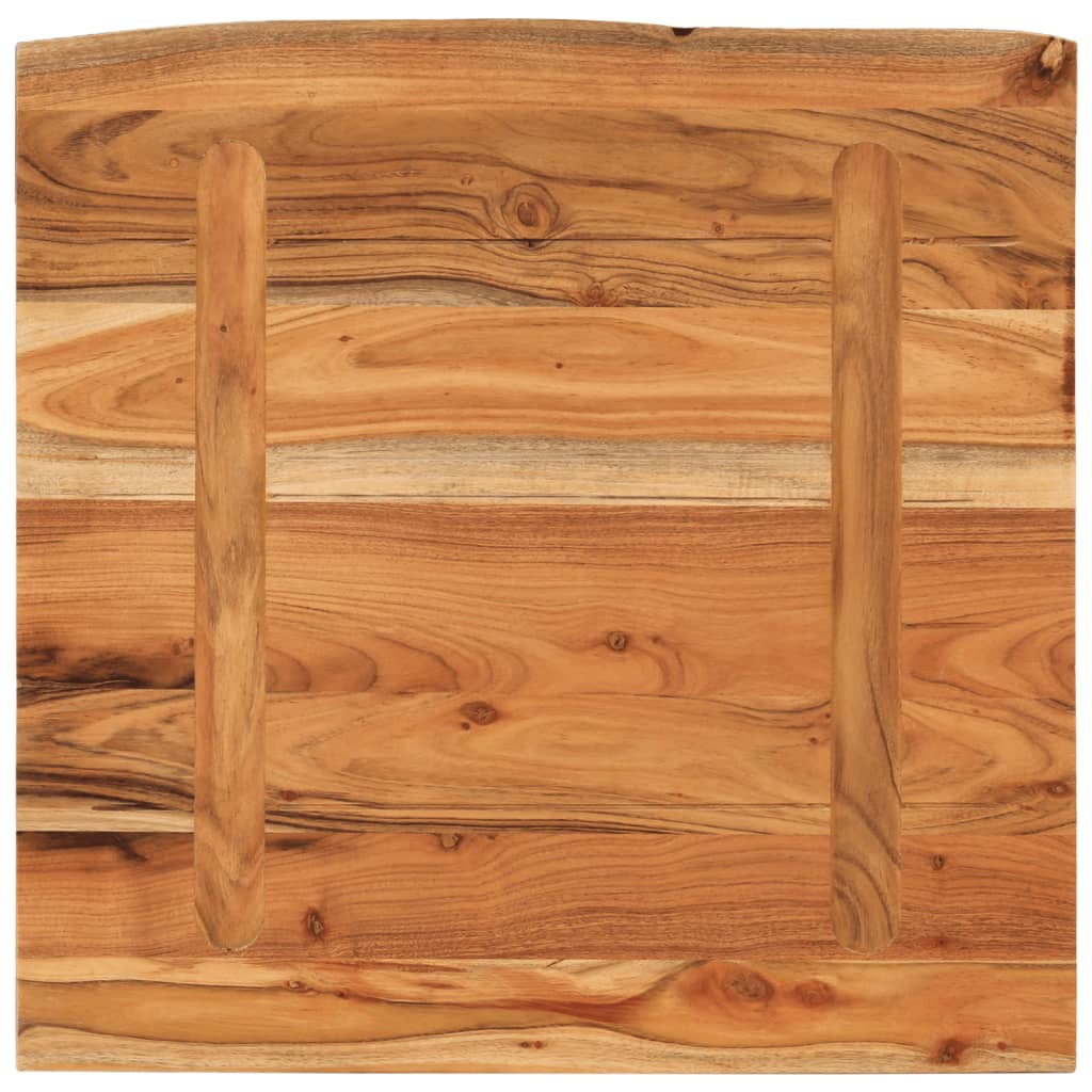 Estante pared cuadrado madera de acacia borde vivo 40x40x2,5 cm