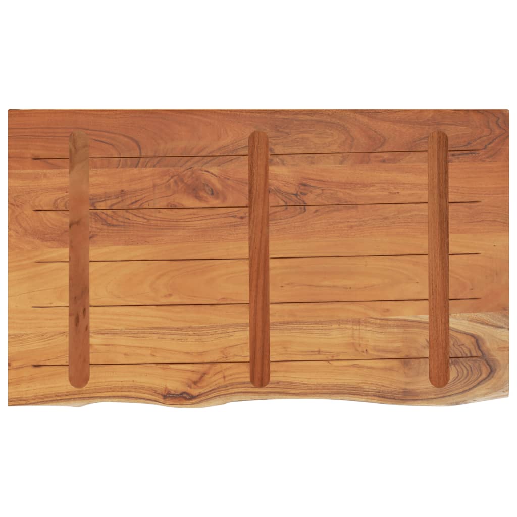 Encimera de baño rectangular madera maciza acacia 100x60x2,5 cm