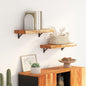 Estante pared rectangular madera acacia borde vivo 100x20x2,5cm