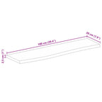 Tablero de mesa borde natural madera maciza mango 100x20x2,5 cm