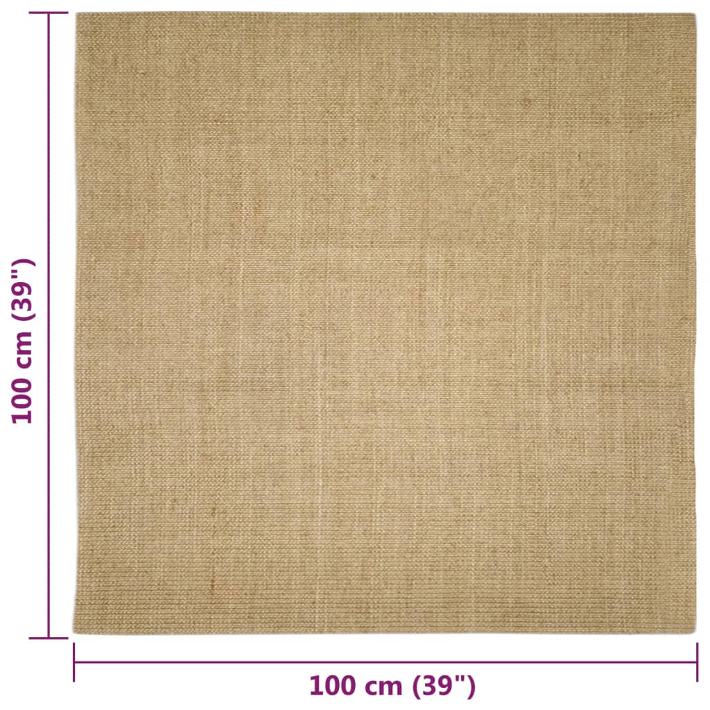 Alfombra de sisal para rascador 100x100 cm