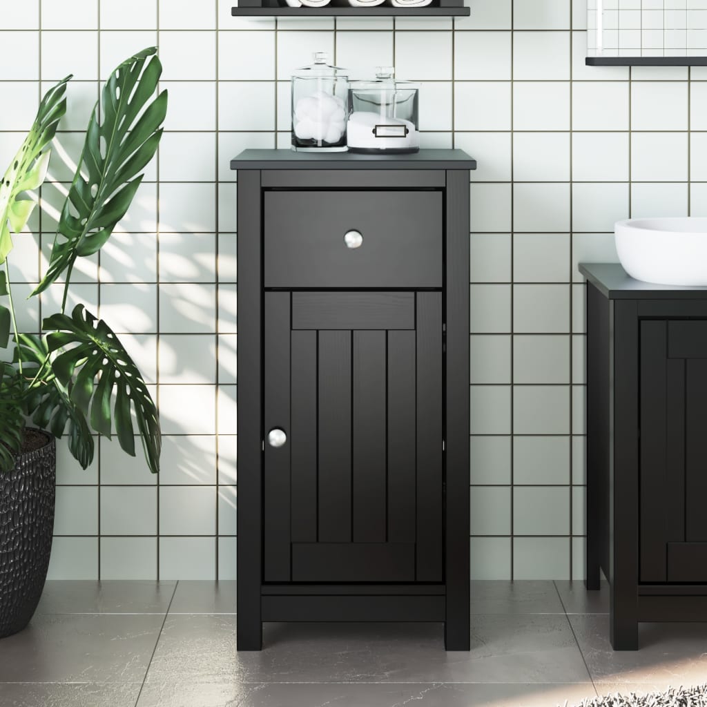 BERG Bathroom cabinet solid white pine 40x34x110 cm