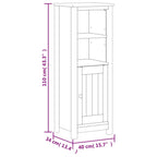 Mueble de baño BERG madera maciza de pino blanco 40x34x110 cm