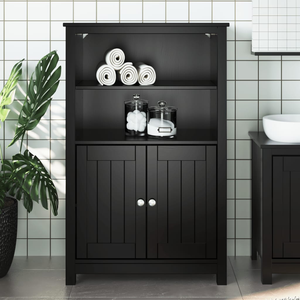 BERG Bathroom cabinet solid white pine 40x34x110 cm