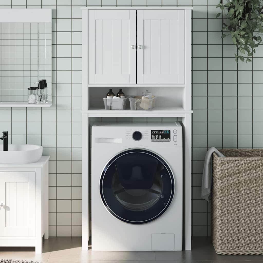Toilet cabinet BERG solid wood white 60x27x164.5 cm