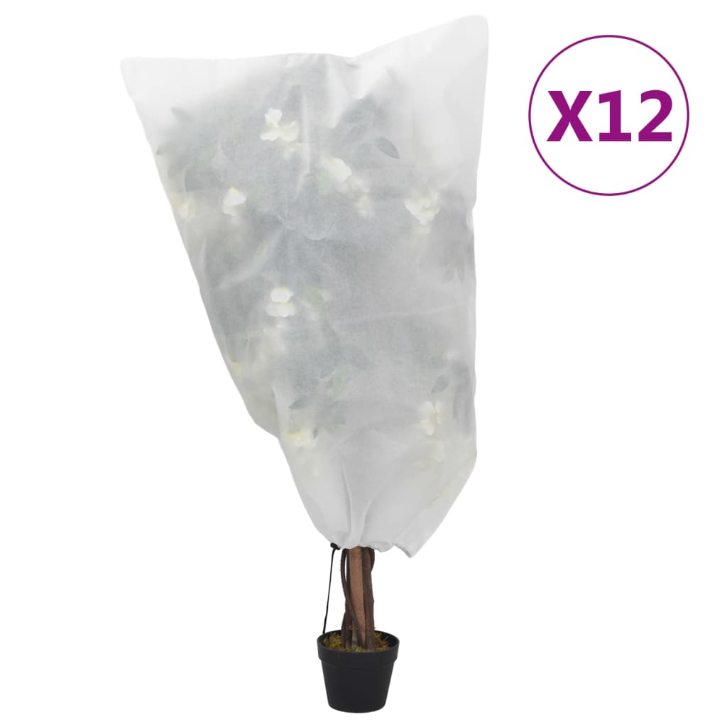 Capas para plantas com cordão 12 unid. 70 g/m² 0,8x0,8 m
