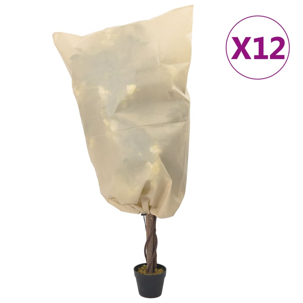 Capas para plantas com cordão 12 unid. 70 g/m² 0,8x0,8 m