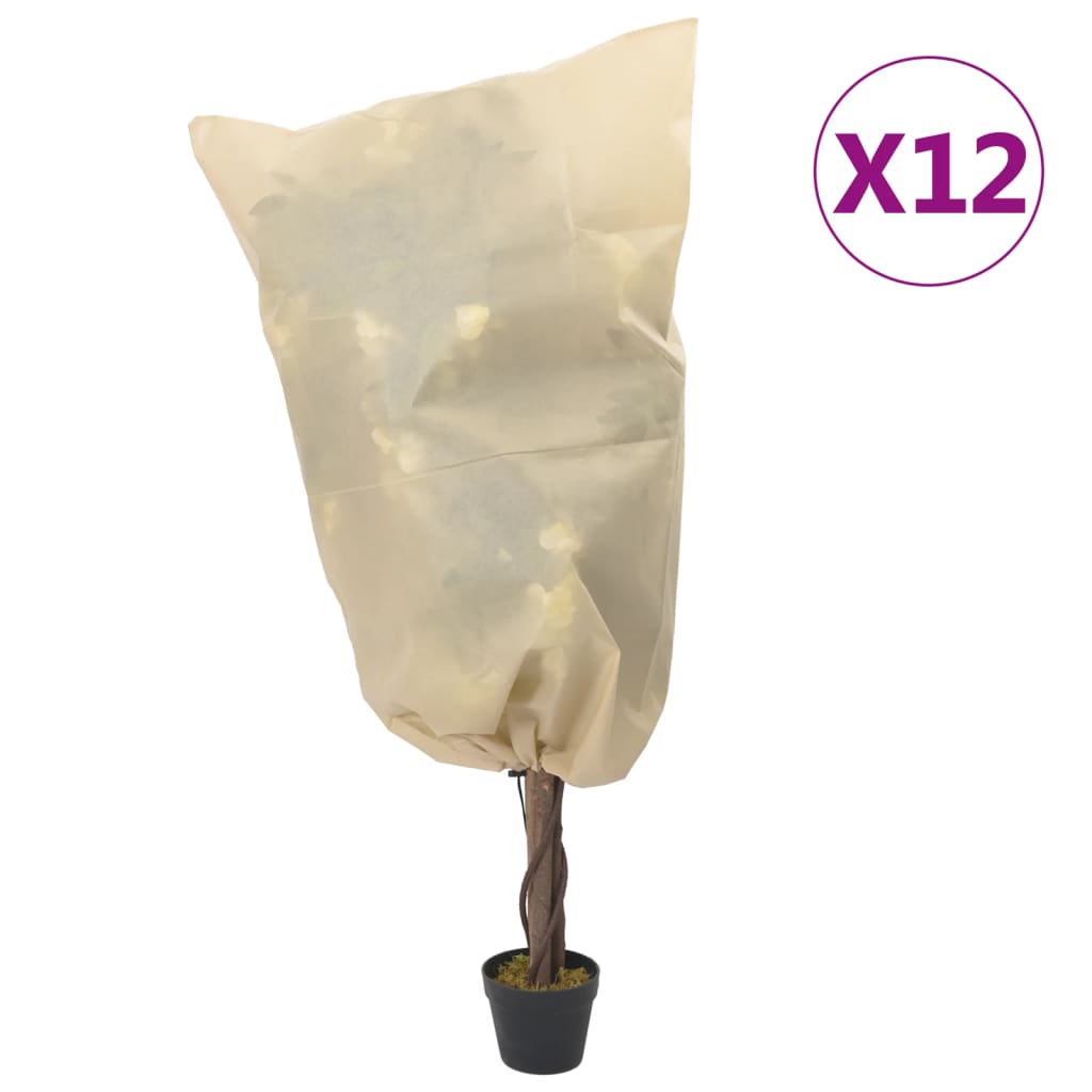Capas para plantas com cordão 12 unid. 70 g/m² 0,8x0,8 m