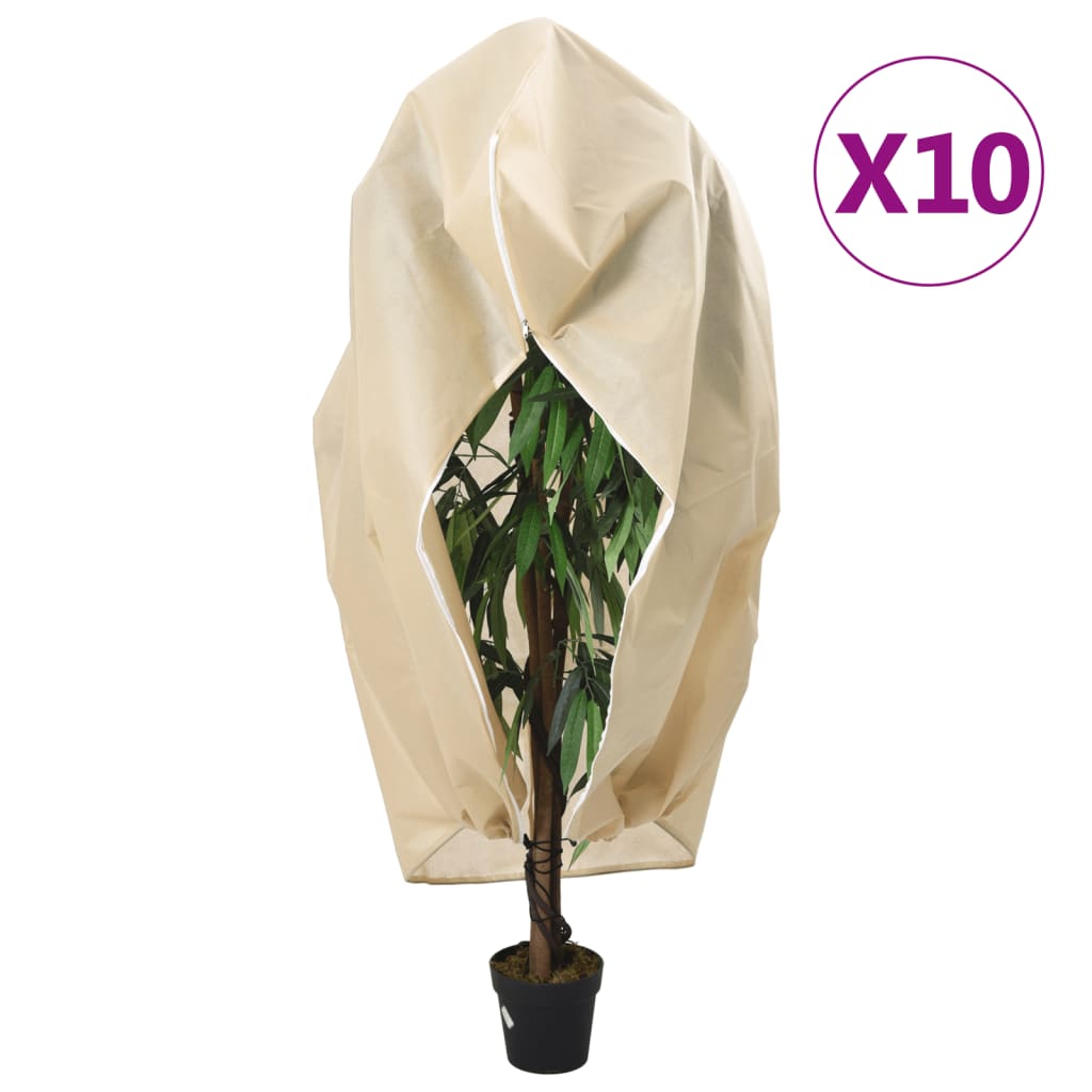 Coberturas para plantas com fecho de correr 10 unidades 70 g/m² 1,2x1,8 m